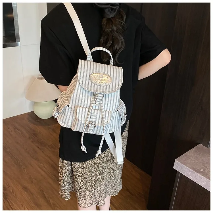 Ditsy Floral Stripe Casual Holiday Women's Backpack display picture 14
