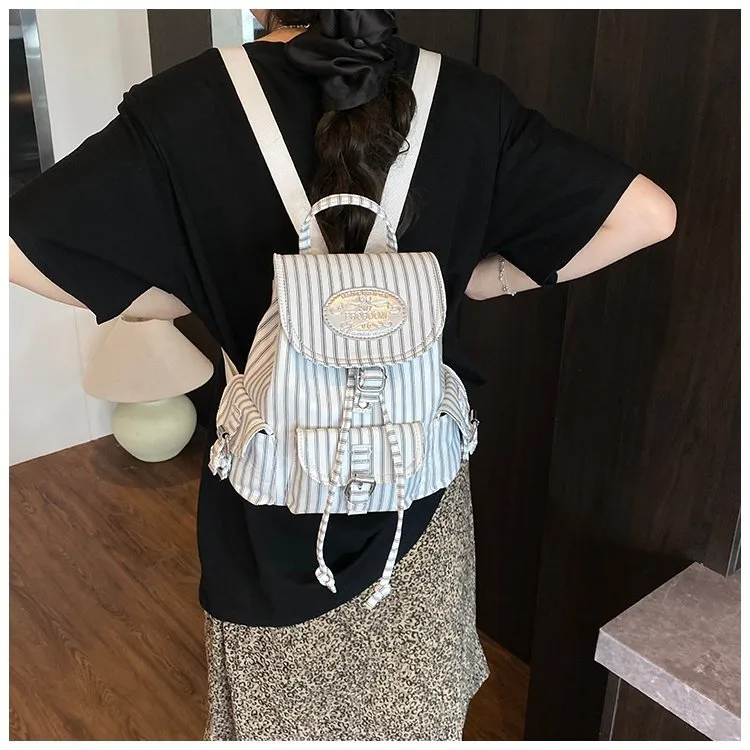 Ditsy Floral Stripe Casual Holiday Women's Backpack display picture 7