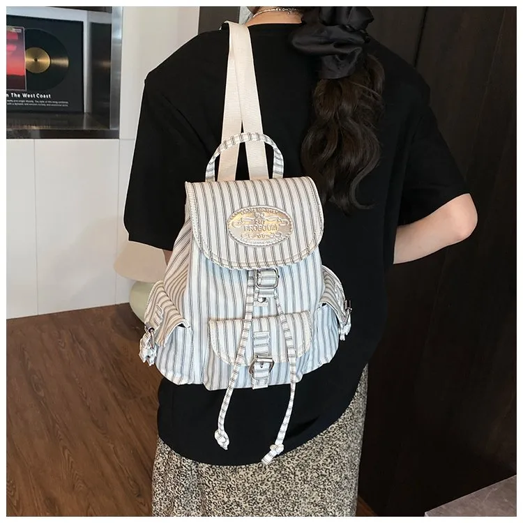 Ditsy Floral Stripe Casual Holiday Women's Backpack display picture 21