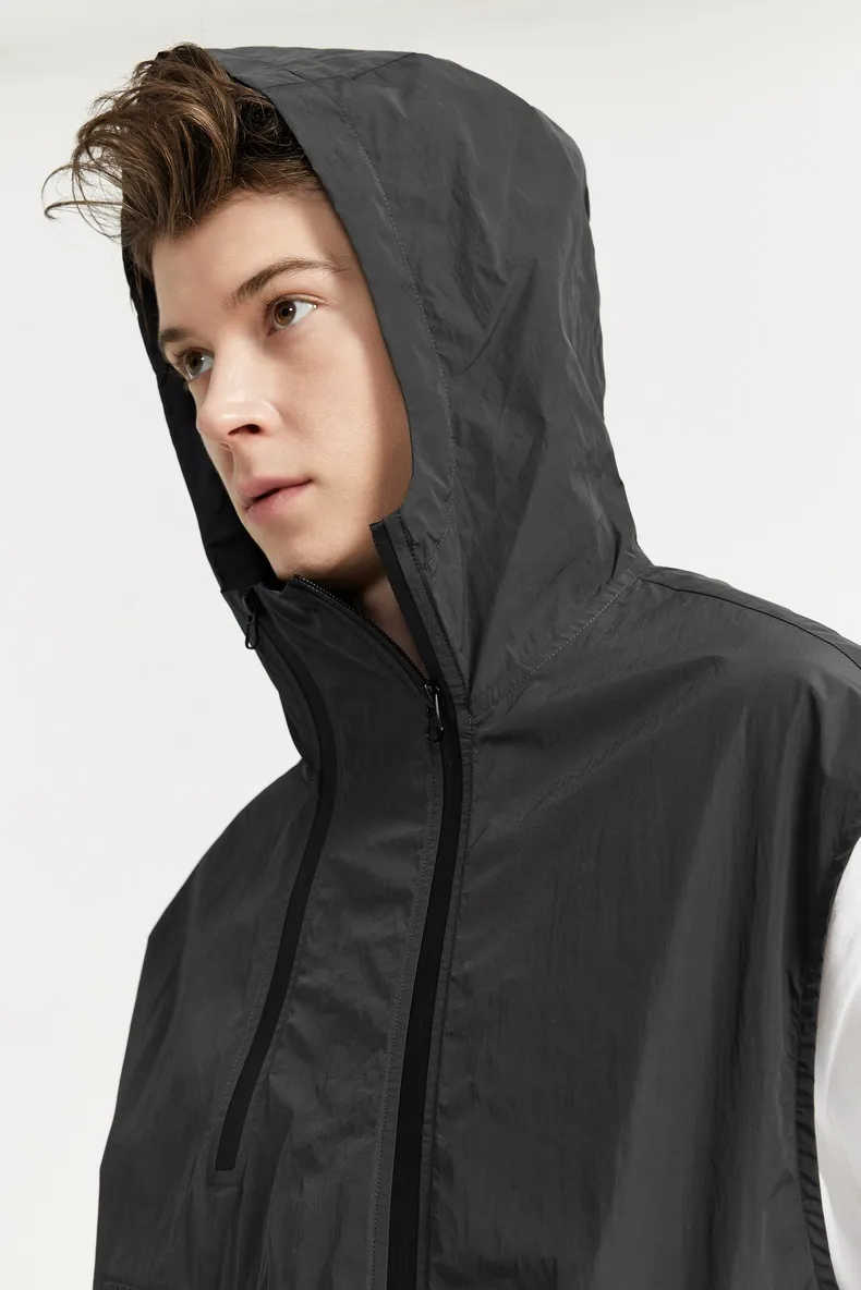 Jie Zhan Men's Wear | Functional Zipper Vest  Spring/Summer New New Vest Fashion Brand Street Hooded Jacket display picture 9