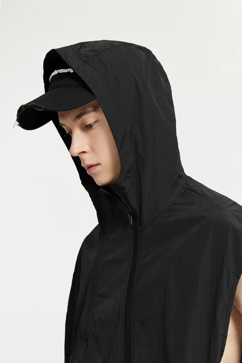 Jie Zhan Men's Wear | Functional Zipper Vest  Spring/Summer New New Vest Fashion Brand Street Hooded Jacket display picture 15
