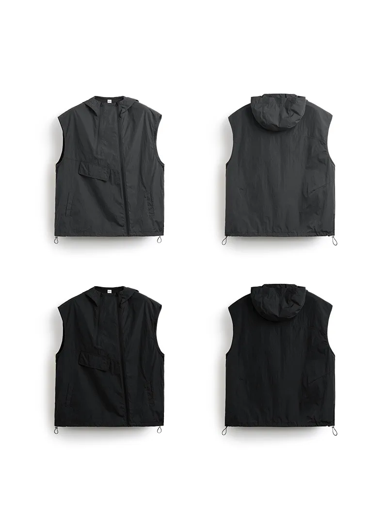Jie Zhan Men's Wear | Functional Zipper Vest  Spring/Summer New New Vest Fashion Brand Street Hooded Jacket display picture 16