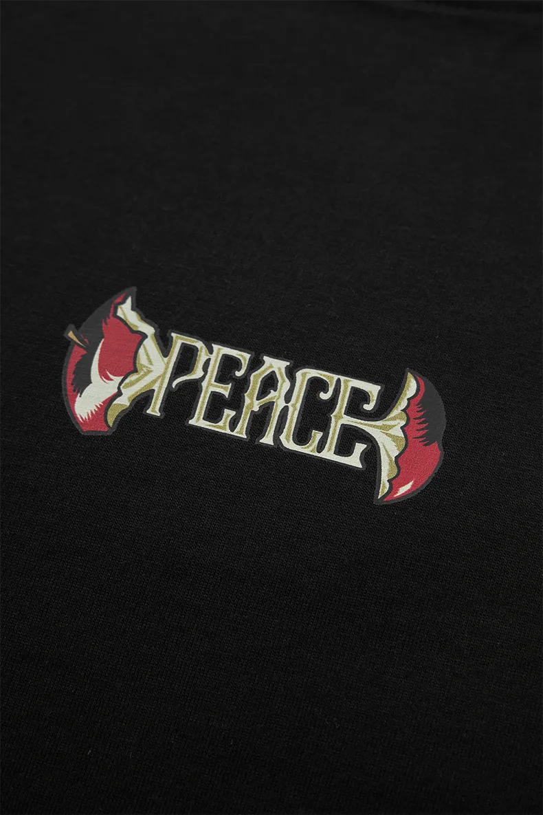 Jiezhan Men's | Peace Printing Fruit Fun T-shirt  Spring And Summer New Loose Tide Crewneck Top Short Sleeve display picture 7