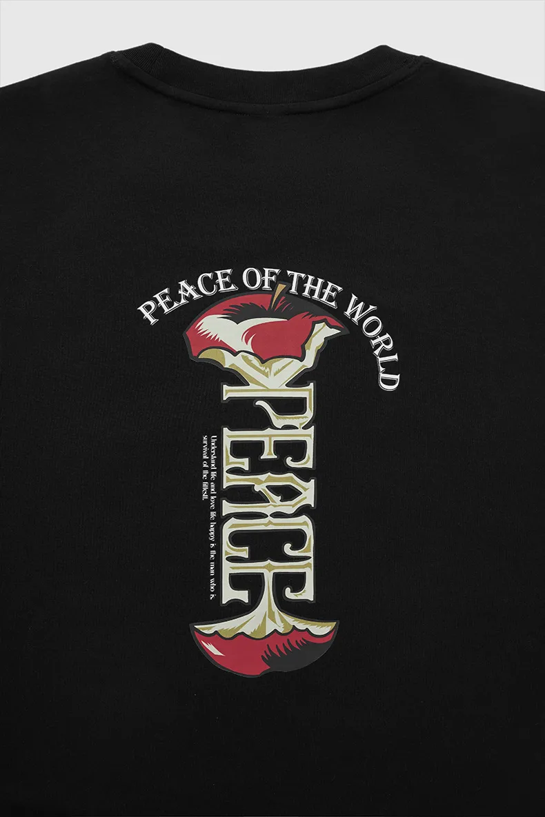 Jiezhan Men's | Peace Printing Fruit Fun T-shirt  Spring And Summer New Loose Tide Crewneck Top Short Sleeve display picture 8