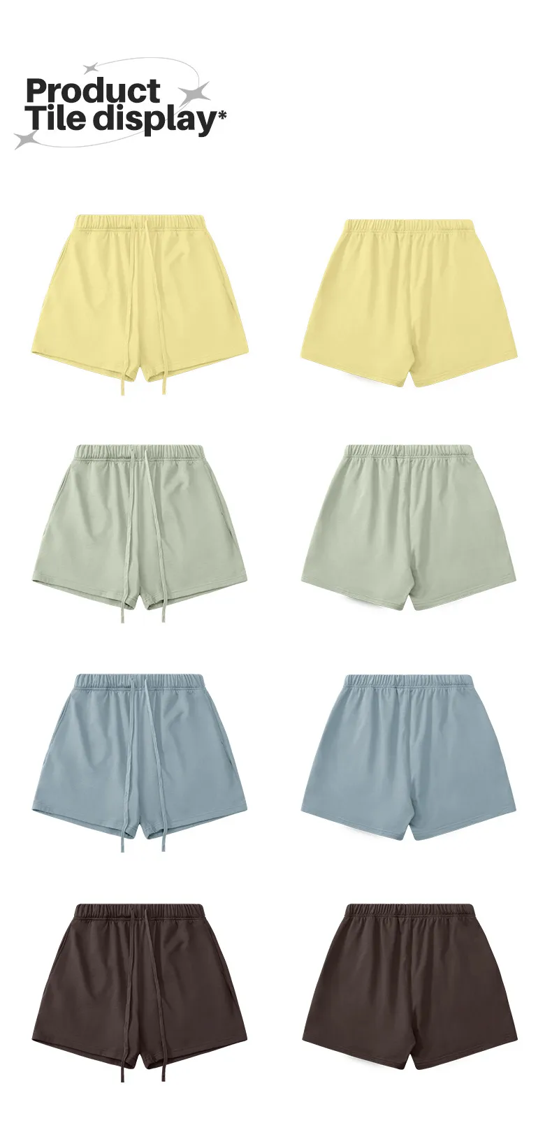 Jie Zhan Men's Wear | 425G Heavy Shorts  Spring/Summer FOG Color Basic Pants# Sold Out display picture 5