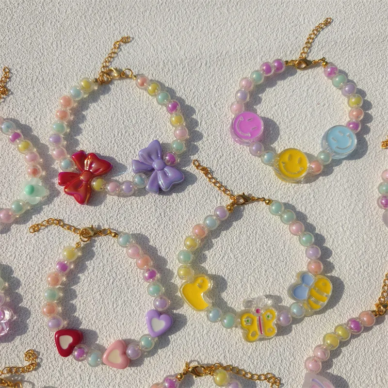 Pet Necklace Colorful Mixed Color Flower Pendant Handmade Beaded Cat Dog Collar Sweet Collar  Foreign Trade display picture 6