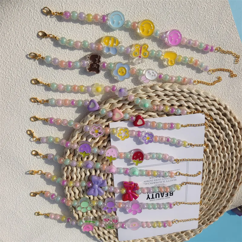 Pet Necklace Colorful Mixed Color Flower Pendant Handmade Beaded Cat Dog Collar Sweet Collar  Foreign Trade display picture 10