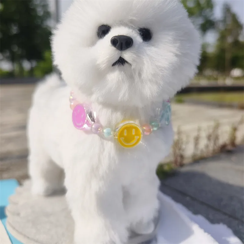 Pet Necklace Colorful Mixed Color Flower Pendant Handmade Beaded Cat Dog Collar Sweet Collar  Foreign Trade display picture 20