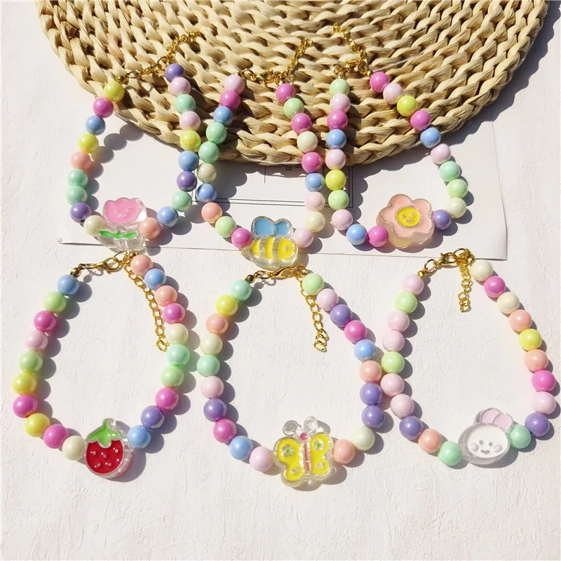 Factory Direct Supply Cool Colorful Beads Cat Collar Flower Strawberry Kitten Puppy Necklace Pet Item Scarf Decoration display picture 12