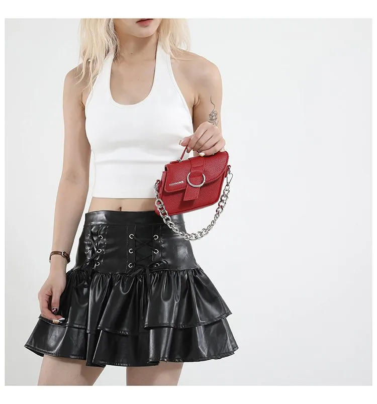 Women's Pu Leather Solid Color Streetwear Square Zipper Magnetic Buckle Shoulder Bag display picture 3