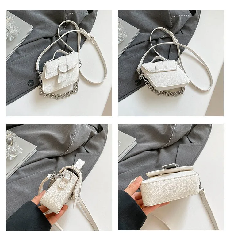 Women's Pu Leather Solid Color Streetwear Square Zipper Magnetic Buckle Shoulder Bag display picture 18