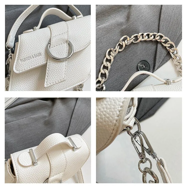 Women's Pu Leather Solid Color Streetwear Square Zipper Magnetic Buckle Shoulder Bag display picture 17