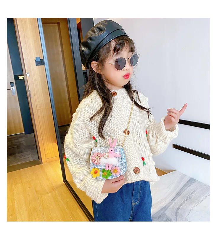 Fashion Children's Bag Cute Flower Baby Girl Coin Purse Cotton Linen Cartoon Bunny Children's Crossbody Bag display picture 24