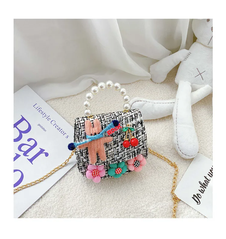 Fashion Children's Bag Cute Flower Baby Girl Coin Purse Cotton Linen Cartoon Bunny Children's Crossbody Bag display picture 33