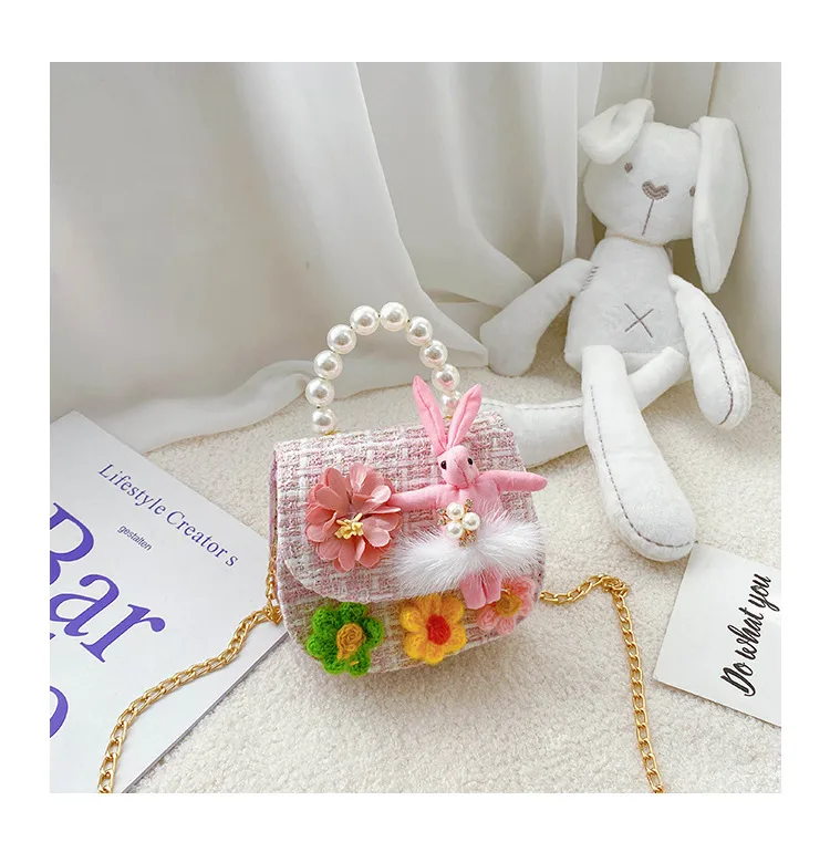 Fashion Children's Bag Cute Flower Baby Girl Coin Purse Cotton Linen Cartoon Bunny Children's Crossbody Bag display picture 34