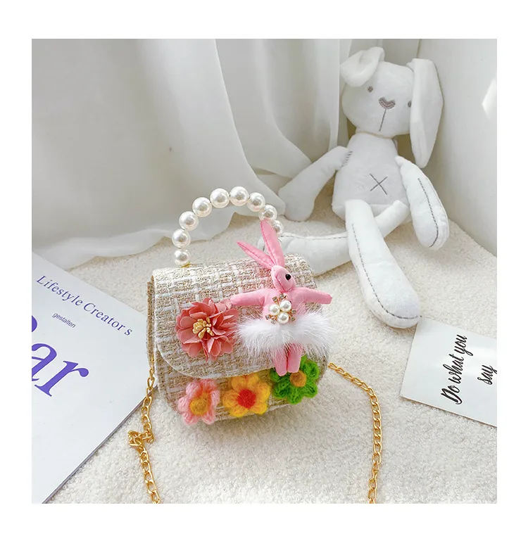 Fashion Children's Bag Cute Flower Baby Girl Coin Purse Cotton Linen Cartoon Bunny Children's Crossbody Bag display picture 36