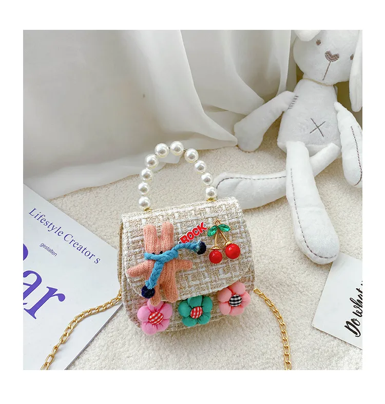 Fashion Children's Bag Cute Flower Baby Girl Coin Purse Cotton Linen Cartoon Bunny Children's Crossbody Bag display picture 38
