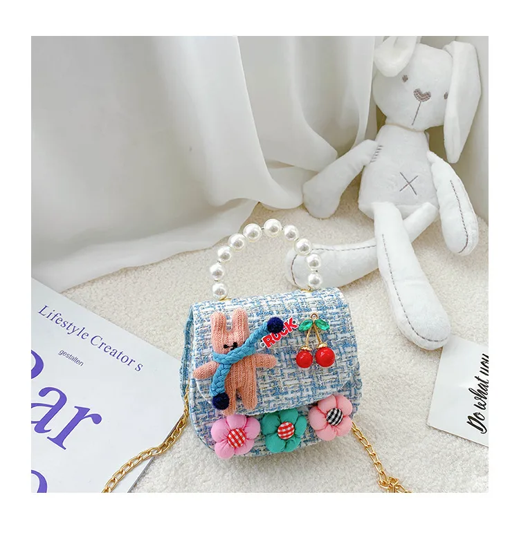 Fashion Children's Bag Cute Flower Baby Girl Coin Purse Cotton Linen Cartoon Bunny Children's Crossbody Bag display picture 40