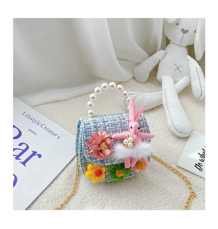 Fashion Children's Bag Cute Flower Baby Girl Coin Purse Cotton Linen Cartoon Bunny Children's Crossbody Bag display picture 42