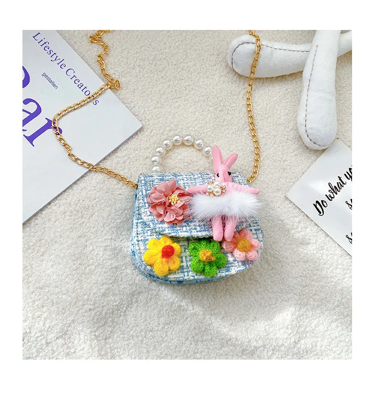 Fashion Children's Bag Cute Flower Baby Girl Coin Purse Cotton Linen Cartoon Bunny Children's Crossbody Bag display picture 43