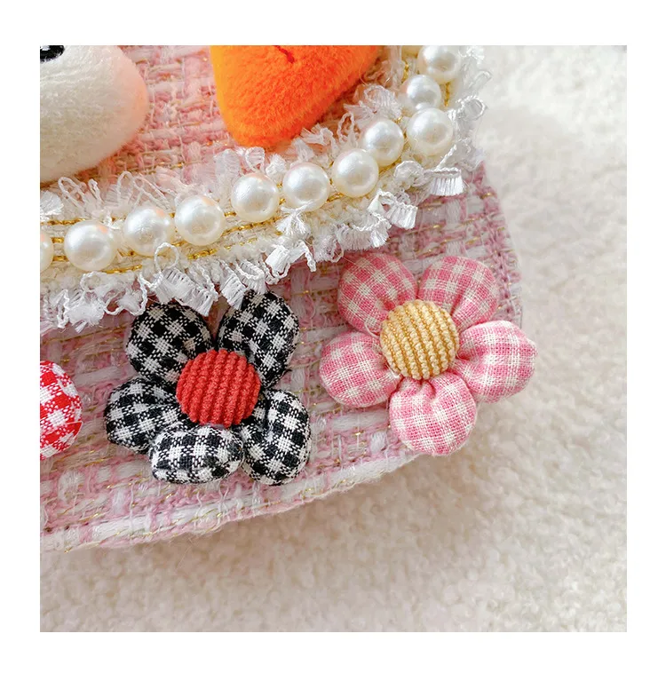 Fashion Children's Bag Cute Flower Baby Girl Coin Purse Cotton Linen Cartoon Bunny Children's Crossbody Bag display picture 51