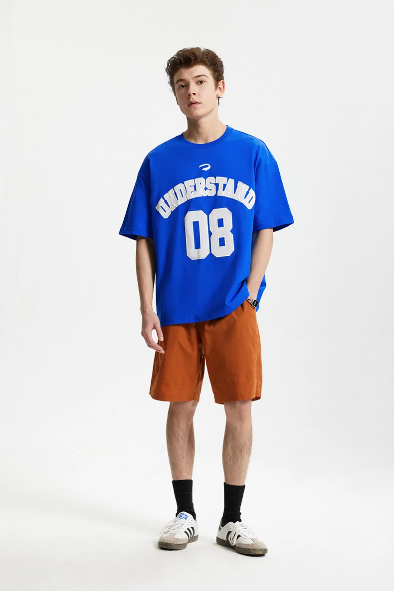 Jie Zhan Men's Wear | Foam American Letter Printing T-shirt  Spring/Summer New Beauty Tide Digital Printing Short Sleeve Men display picture 3
