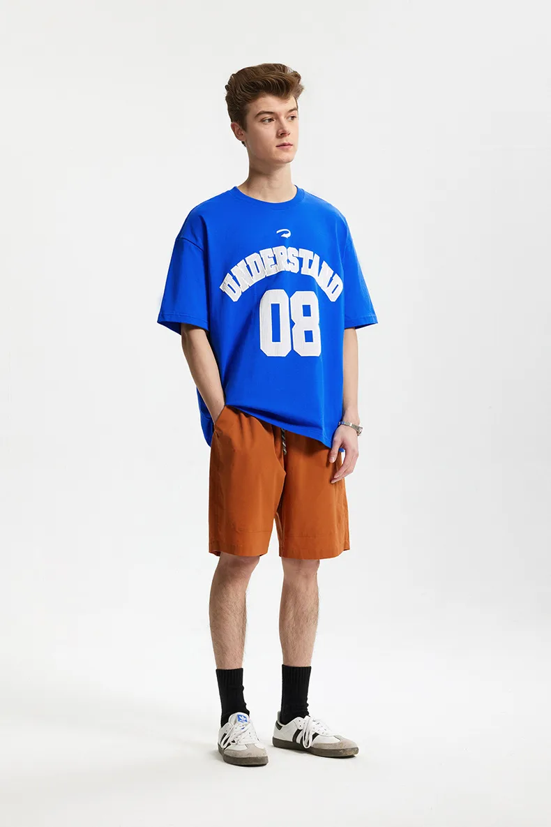 Jie Zhan Men's Wear | Foam American Letter Printing T-shirt  Spring/Summer New Beauty Tide Digital Printing Short Sleeve Men display picture 5