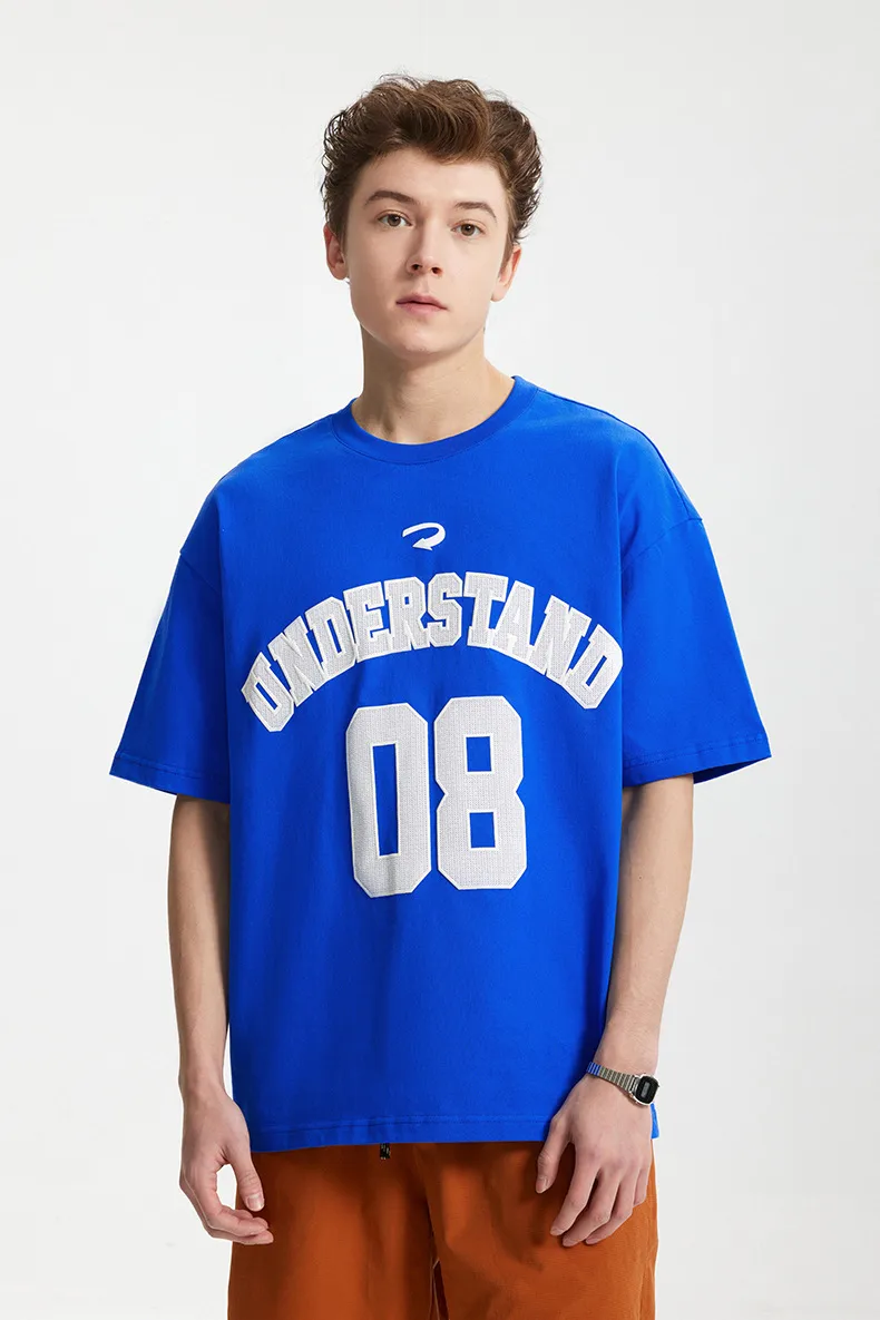Jie Zhan Men's Wear | Foam American Letter Printing T-shirt  Spring/Summer New Beauty Tide Digital Printing Short Sleeve Men display picture 6