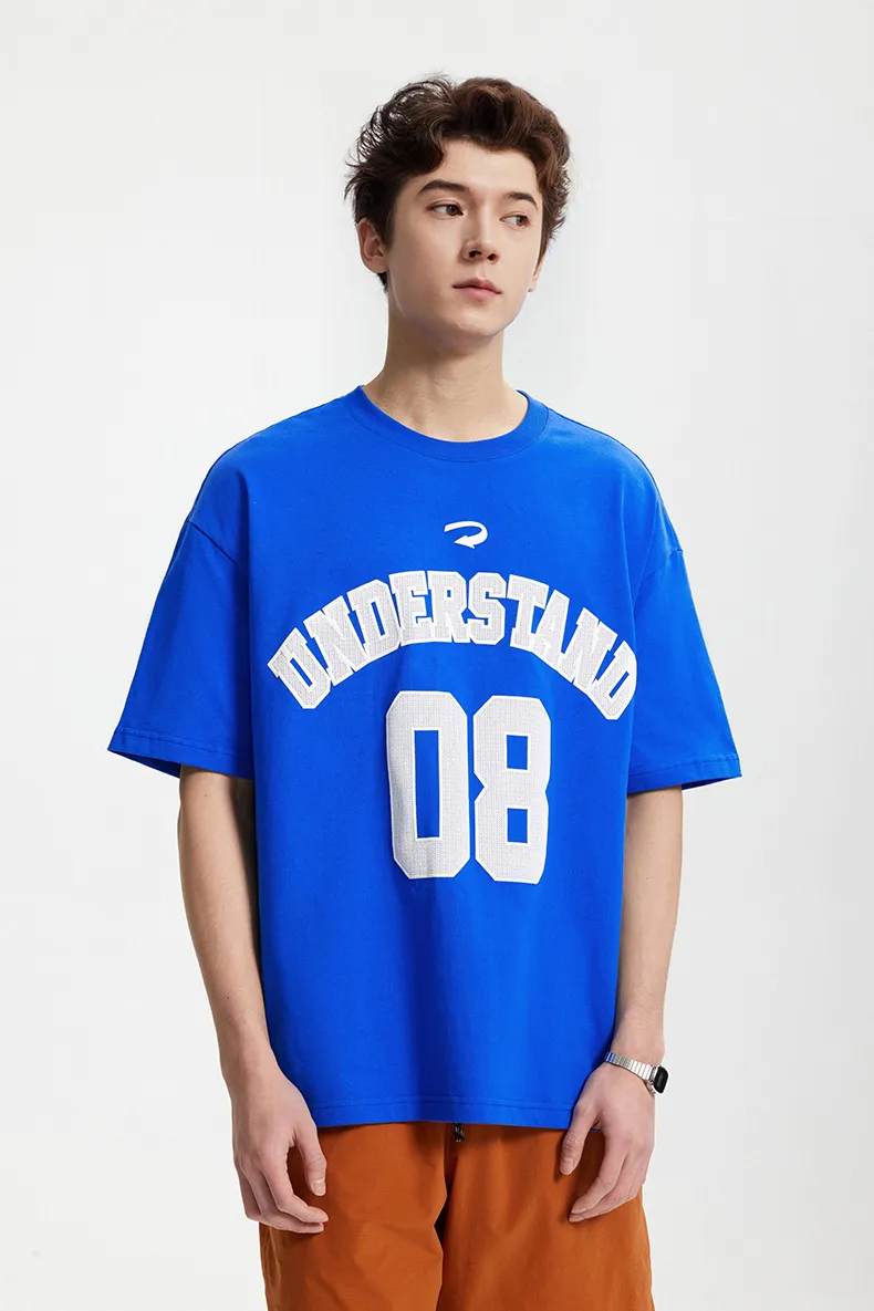 Jie Zhan Men's Wear | Foam American Letter Printing T-shirt  Spring/Summer New Beauty Tide Digital Printing Short Sleeve Men display picture 7