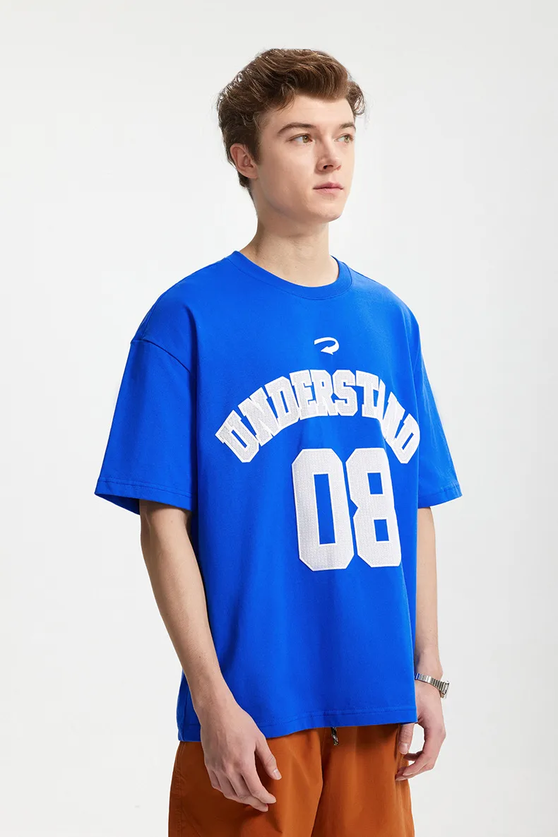 Jie Zhan Men's Wear | Foam American Letter Printing T-shirt  Spring/Summer New Beauty Tide Digital Printing Short Sleeve Men display picture 8