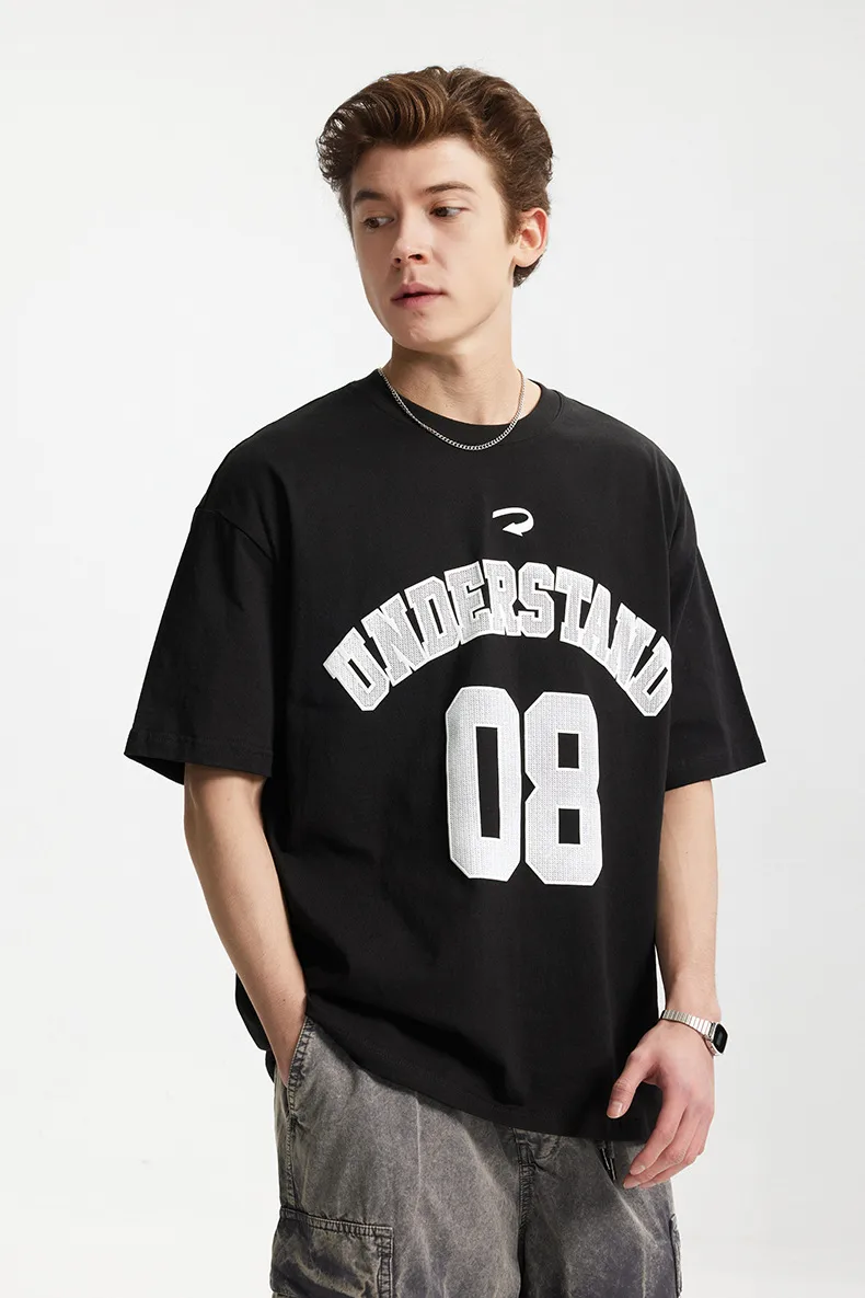 Jie Zhan Men's Wear | Foam American Letter Printing T-shirt  Spring/Summer New Beauty Tide Digital Printing Short Sleeve Men display picture 15