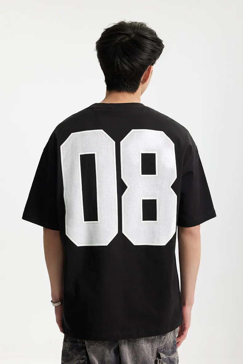 Jie Zhan Men's Wear | Foam American Letter Printing T-shirt  Spring/Summer New Beauty Tide Digital Printing Short Sleeve Men display picture 17