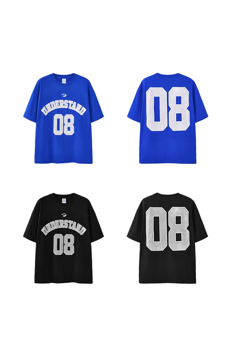 Jie Zhan Men's Wear | Foam American Letter Printing T-shirt  Spring/Summer New Beauty Tide Digital Printing Short Sleeve Men display picture 18