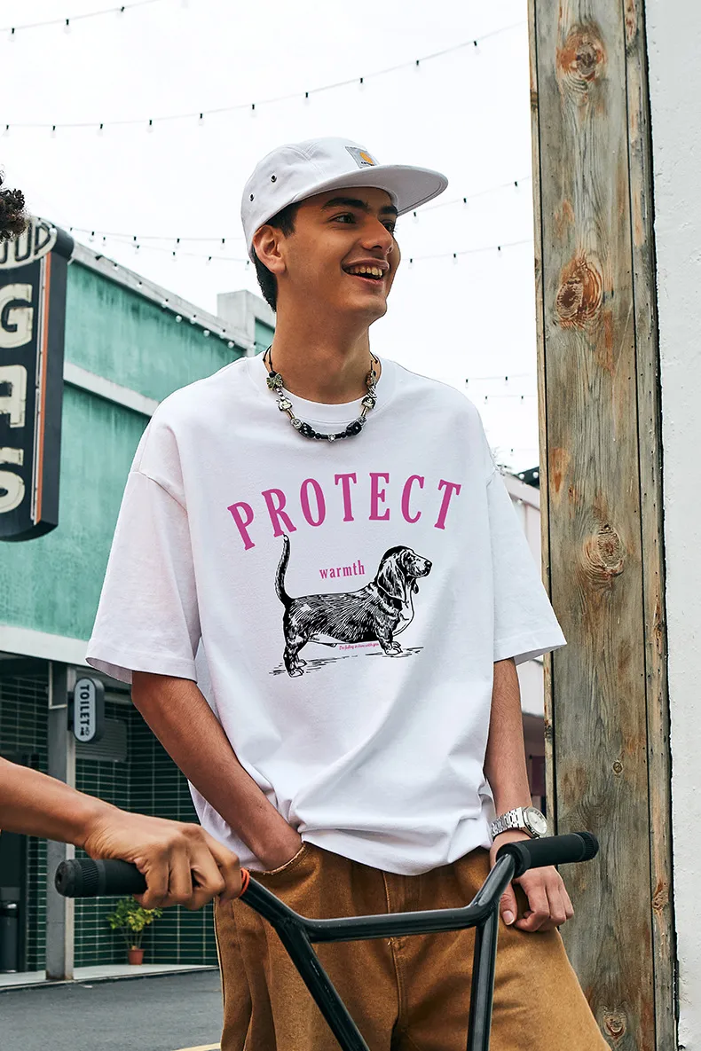 Jiezhan Men's Wear | Dog Pulp Printed T-shirt  Spring And Summer New Fashion Brand Loose Fun Animal Short Sleeve Men's Style display picture 4