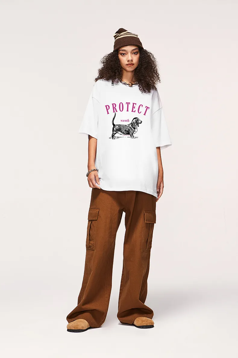 Jiezhan Men's Wear | Dog Pulp Printed T-shirt  Spring And Summer New Fashion Brand Loose Fun Animal Short Sleeve Men's Style display picture 5