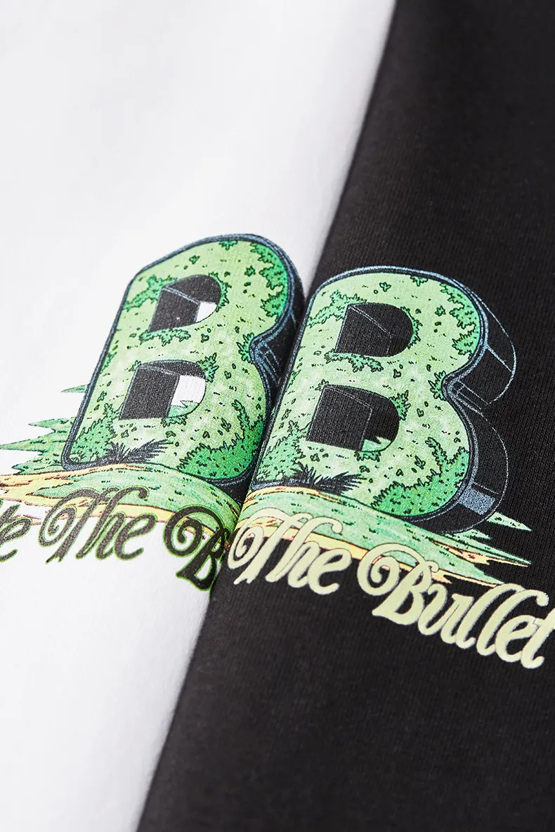 Jie Zhan Men's Wear | American Character Letter B Printed T-shirt  Spring/Summer New Street Loose Casual Short-sleeved Men display picture 13