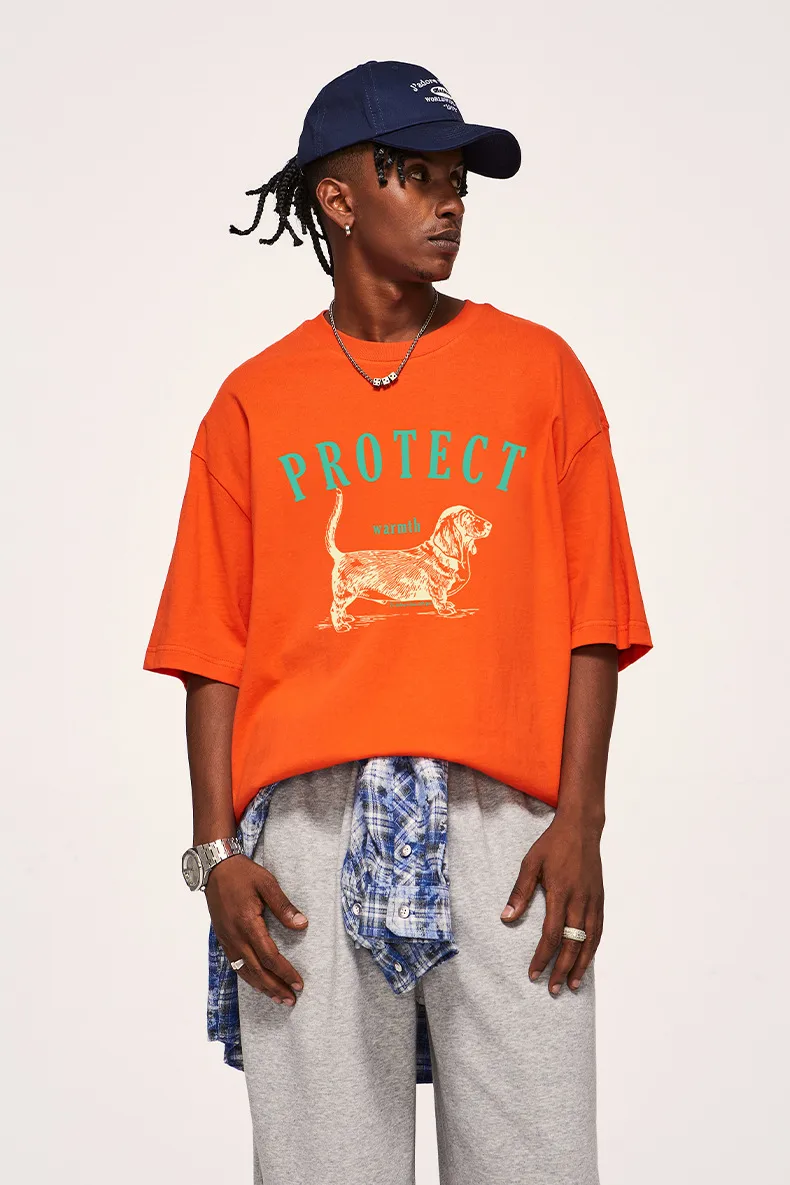 Jiezhan Men's Wear | Dog Pulp Printed T-shirt  Spring And Summer New Fashion Brand Loose Fun Animal Short Sleeve Men's Style display picture 12