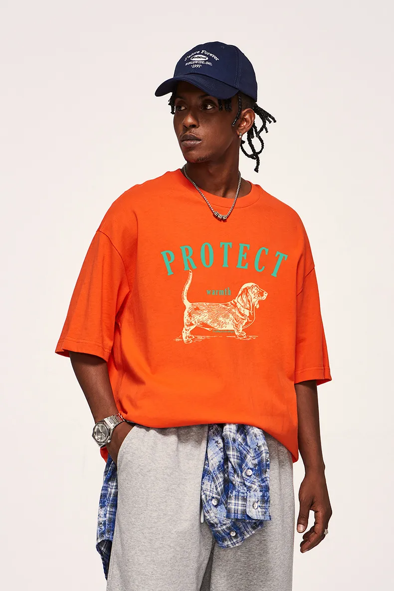 Jiezhan Men's Wear | Dog Pulp Printed T-shirt  Spring And Summer New Fashion Brand Loose Fun Animal Short Sleeve Men's Style display picture 13