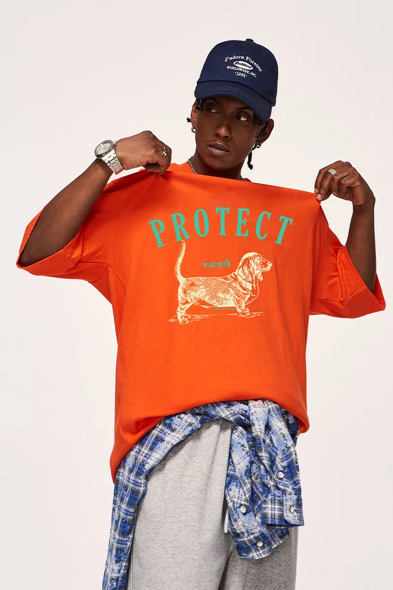 Jiezhan Men's Wear | Dog Pulp Printed T-shirt  Spring And Summer New Fashion Brand Loose Fun Animal Short Sleeve Men's Style display picture 14