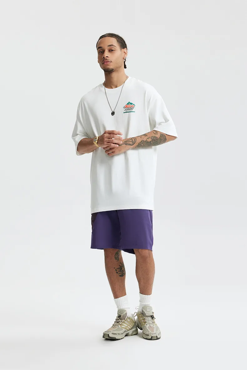 Jie Zhan Men's Wear | Mountain Thick Plate Printed T-shirt  Spring/Summer New Fashion Brand Street Heavy Loose Men's Short Sleeve display picture 3