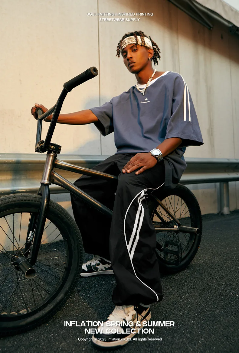 INF Men's | Retro Leisure Sports Wide Leg Pants  Autumn New Street Fashion Brand Straight Casual Pants Men display picture 3