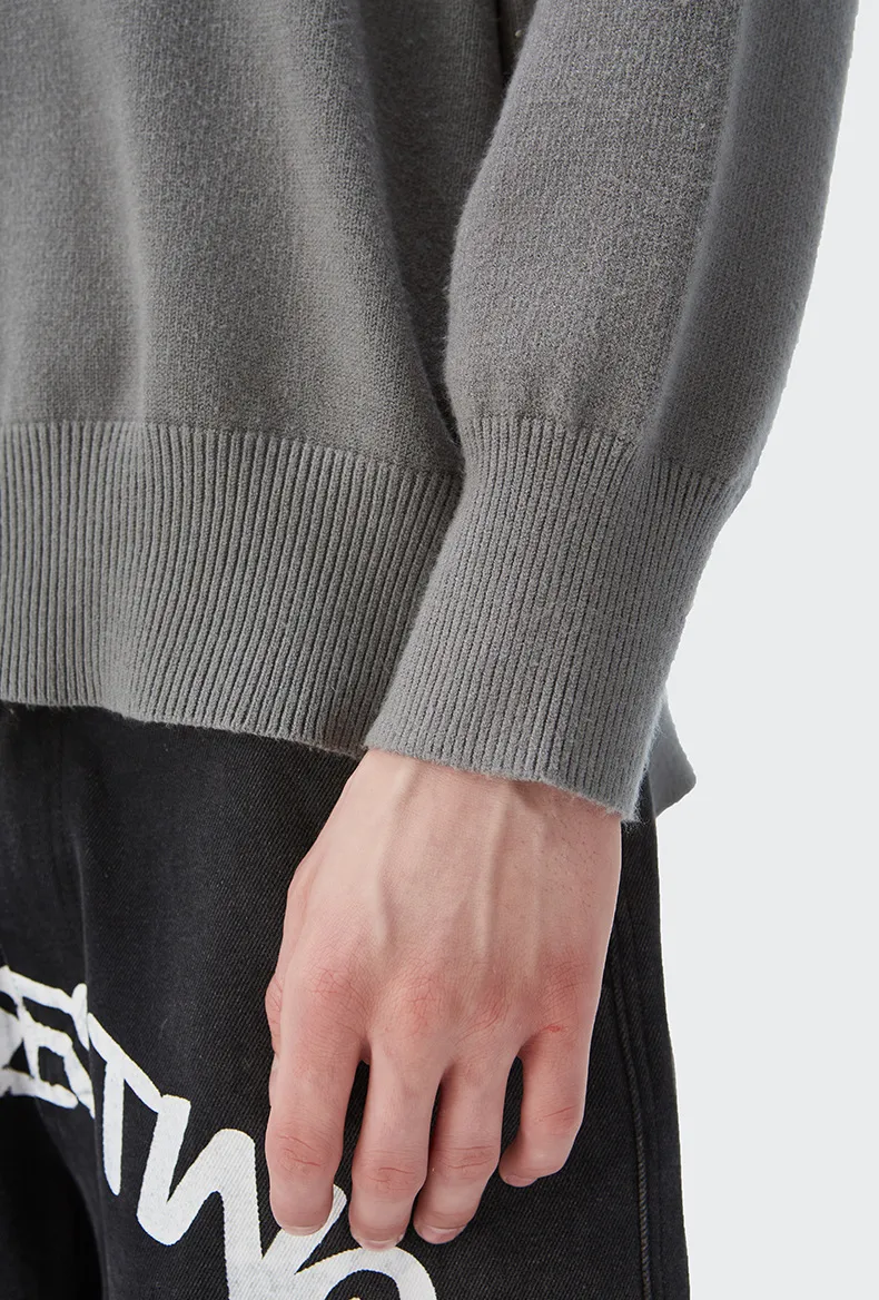 INF Men's Wear | 32 Core-spun Yarn Dopamine Crewneck Sweater  Fall/Winter Solid Color Loose Knitted Sweater display picture 29