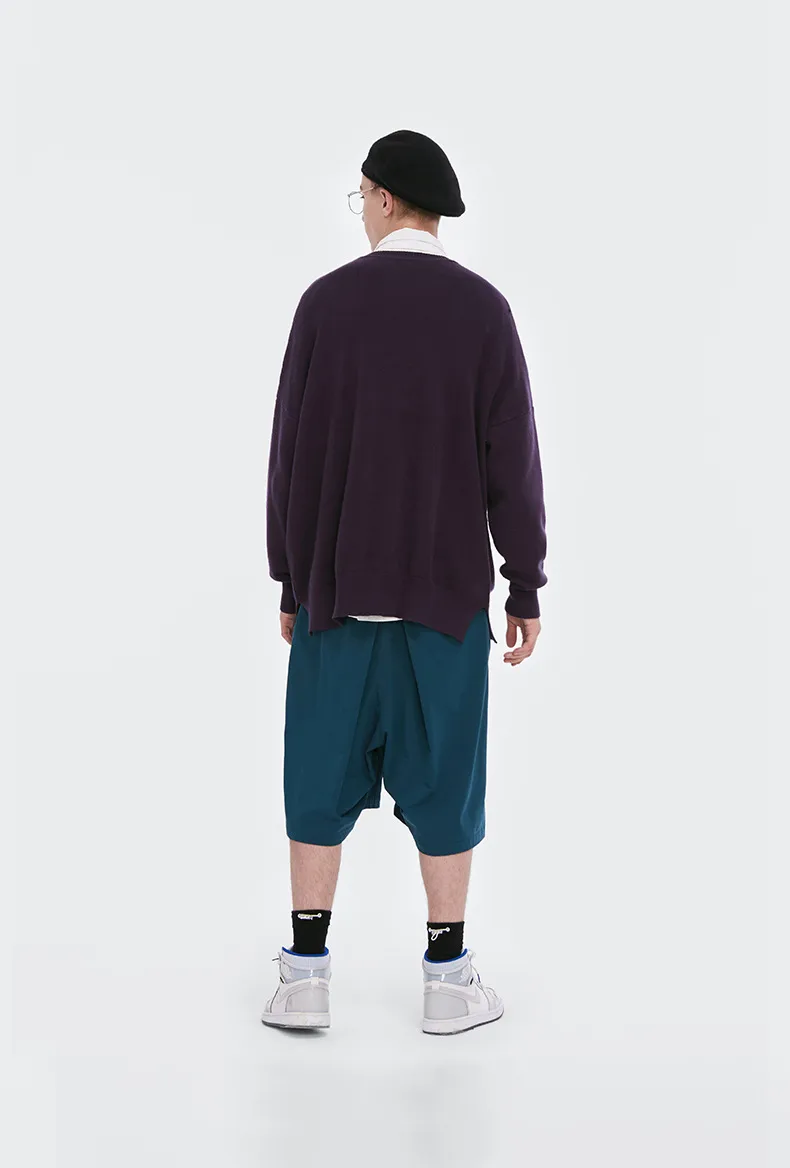INF Men's Wear | 32 Core-spun Yarn Dopamine Crewneck Sweater  Fall/Winter Solid Color Loose Knitted Sweater display picture 31