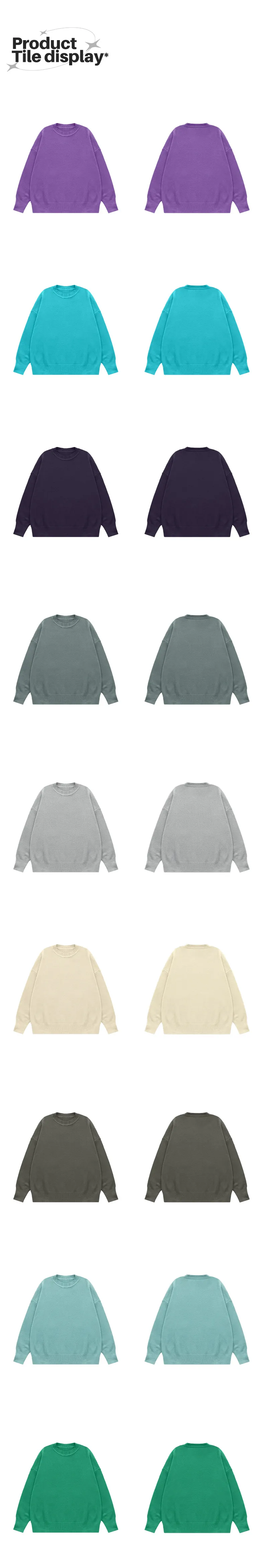 INF Men's Wear | 32 Core-spun Yarn Dopamine Crewneck Sweater  Fall/Winter Solid Color Loose Knitted Sweater display picture 33