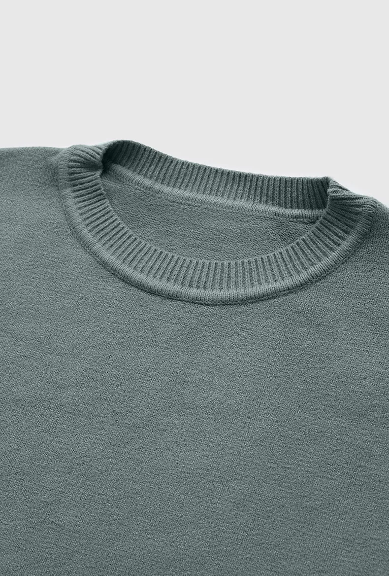 INF Men's Wear | 32 Core-spun Yarn Dopamine Crewneck Sweater  Fall/Winter Solid Color Loose Knitted Sweater display picture 34