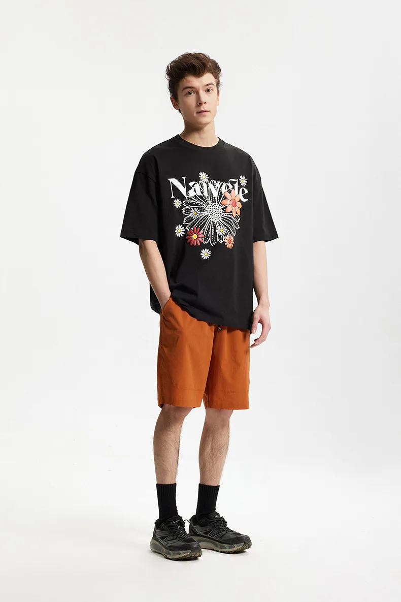 Jiezhan Men's Wear | Magic Color Foam Daisy Printed T-shirt  Spring/Summer New Street Trend Loose Short-sleeved Men display picture 10