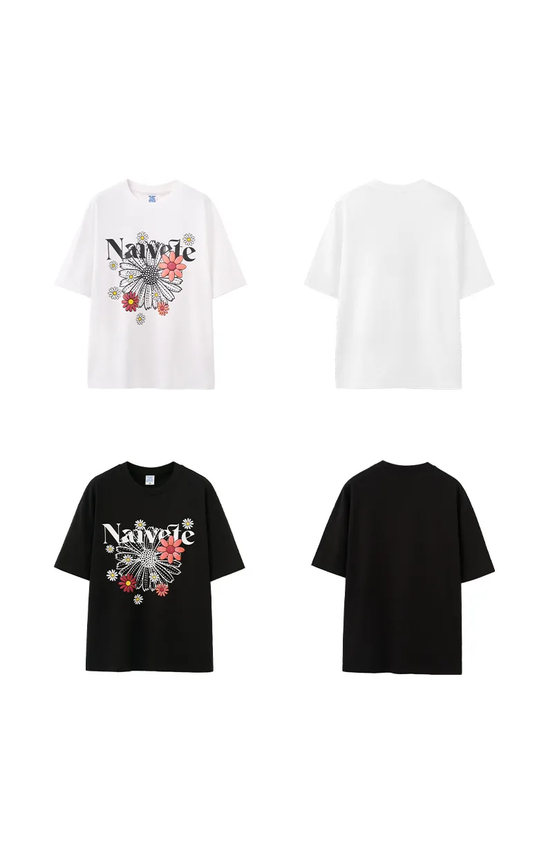 Jiezhan Men's Wear | Magic Color Foam Daisy Printed T-shirt  Spring/Summer New Street Trend Loose Short-sleeved Men display picture 14