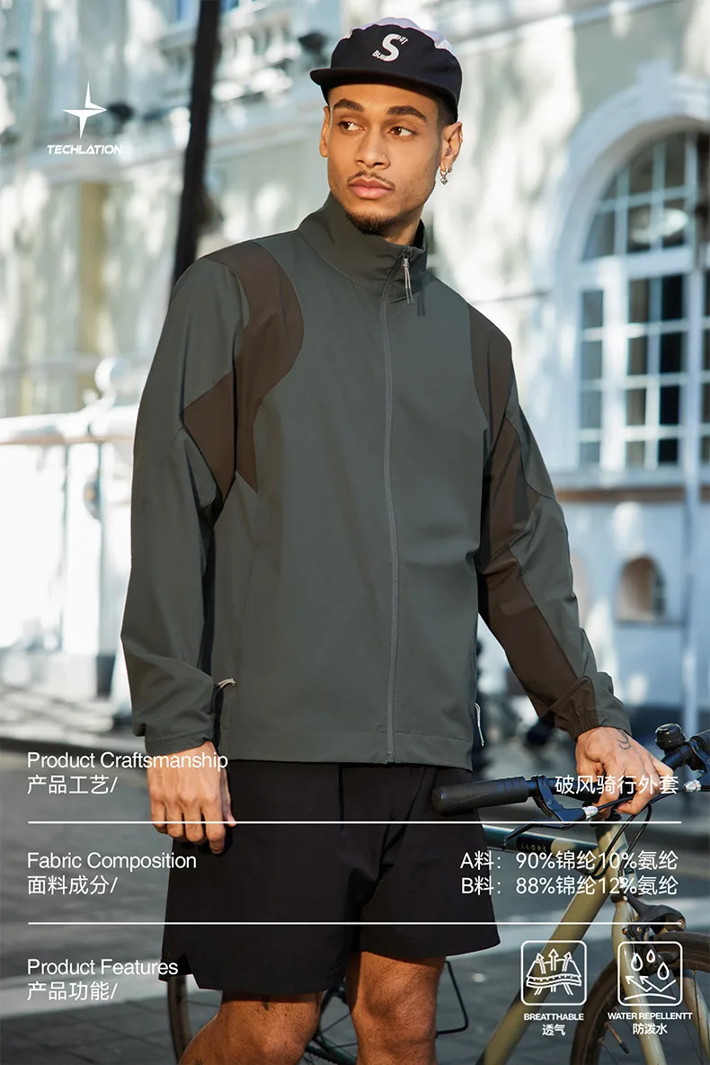 Jie Zhan Men's Wear | Breaking Wind Riding Jacket  Spring And Summer New Tide Brand Outdoor Sports Moisture Wetting Thin Jacket display picture 2