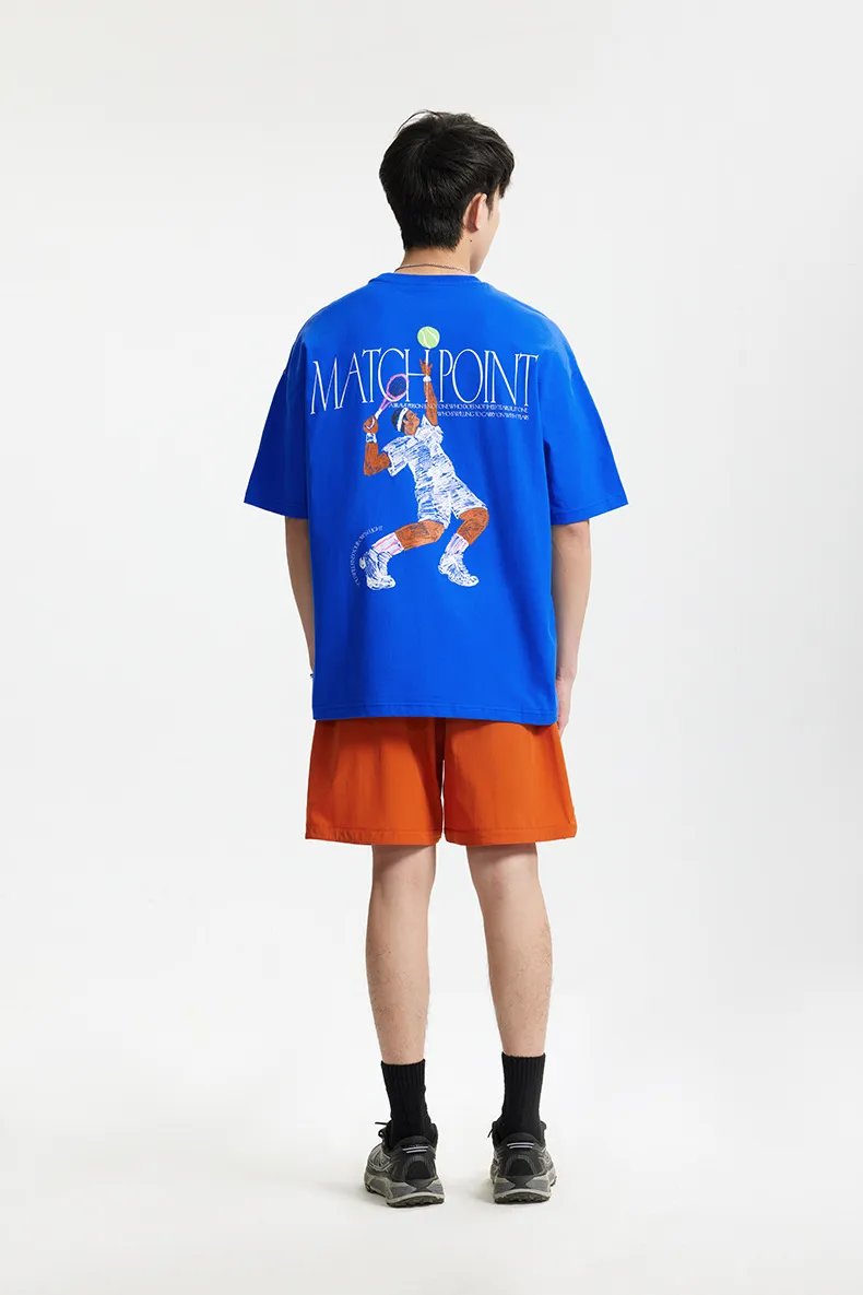 Jiezhan Men's Wear | American Sports Printed T-shirt  Spring/Summer New Loose Fashion Brand Heavy Crewneck Short Sleeve Top display picture 8
