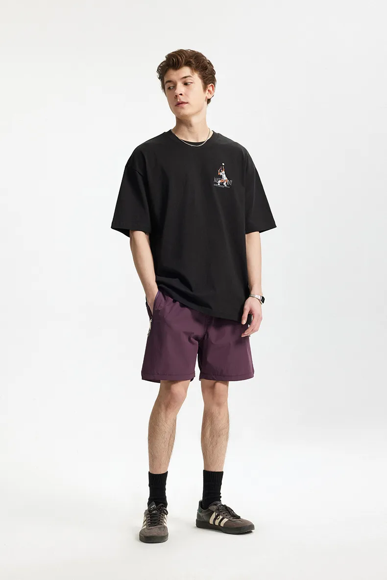 Jiezhan Men's Wear | American Sports Printed T-shirt  Spring/Summer New Loose Fashion Brand Heavy Crewneck Short Sleeve Top display picture 12